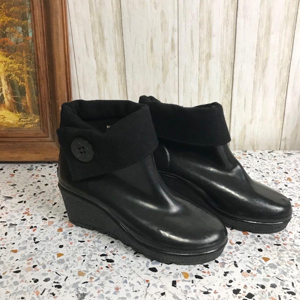 Black Sperry Top-Sider Rubber Boot Size 5M